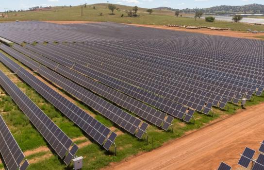 A field of solar panel arrays in Australia