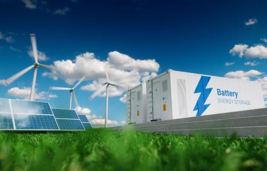 Concept of energy storage system using solar, wind and battery storage